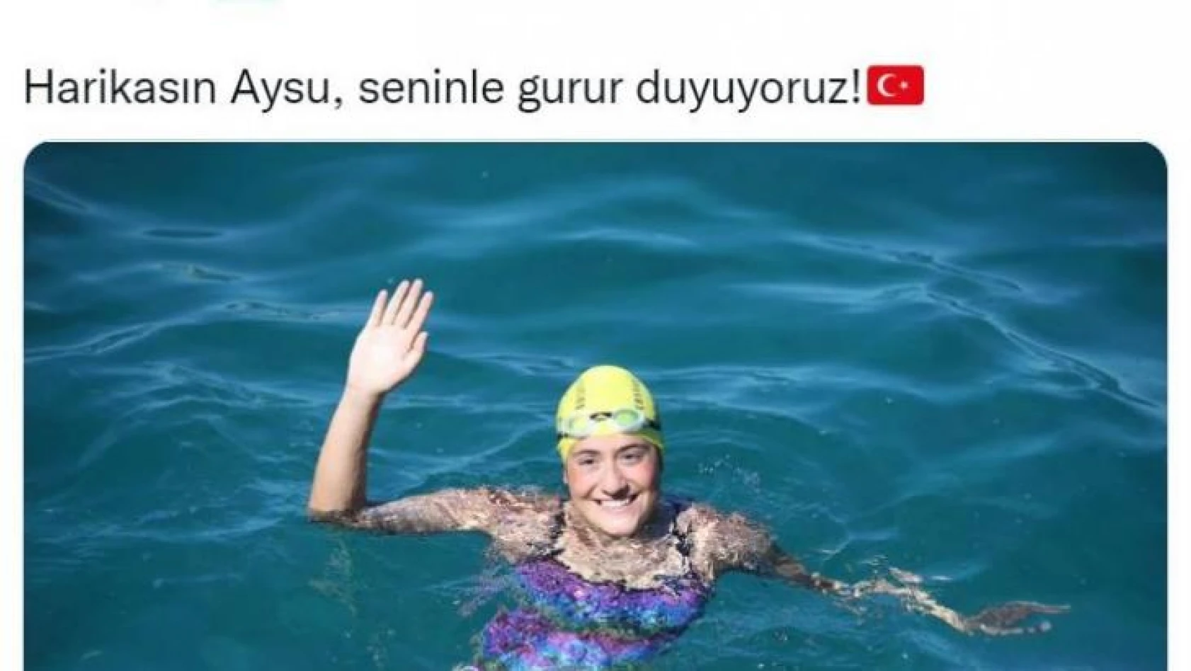 Bakan Kasapoğlu'ndan Manş Denizi'ni yüzerek geçen Aysu Türkoğlu'na övgü