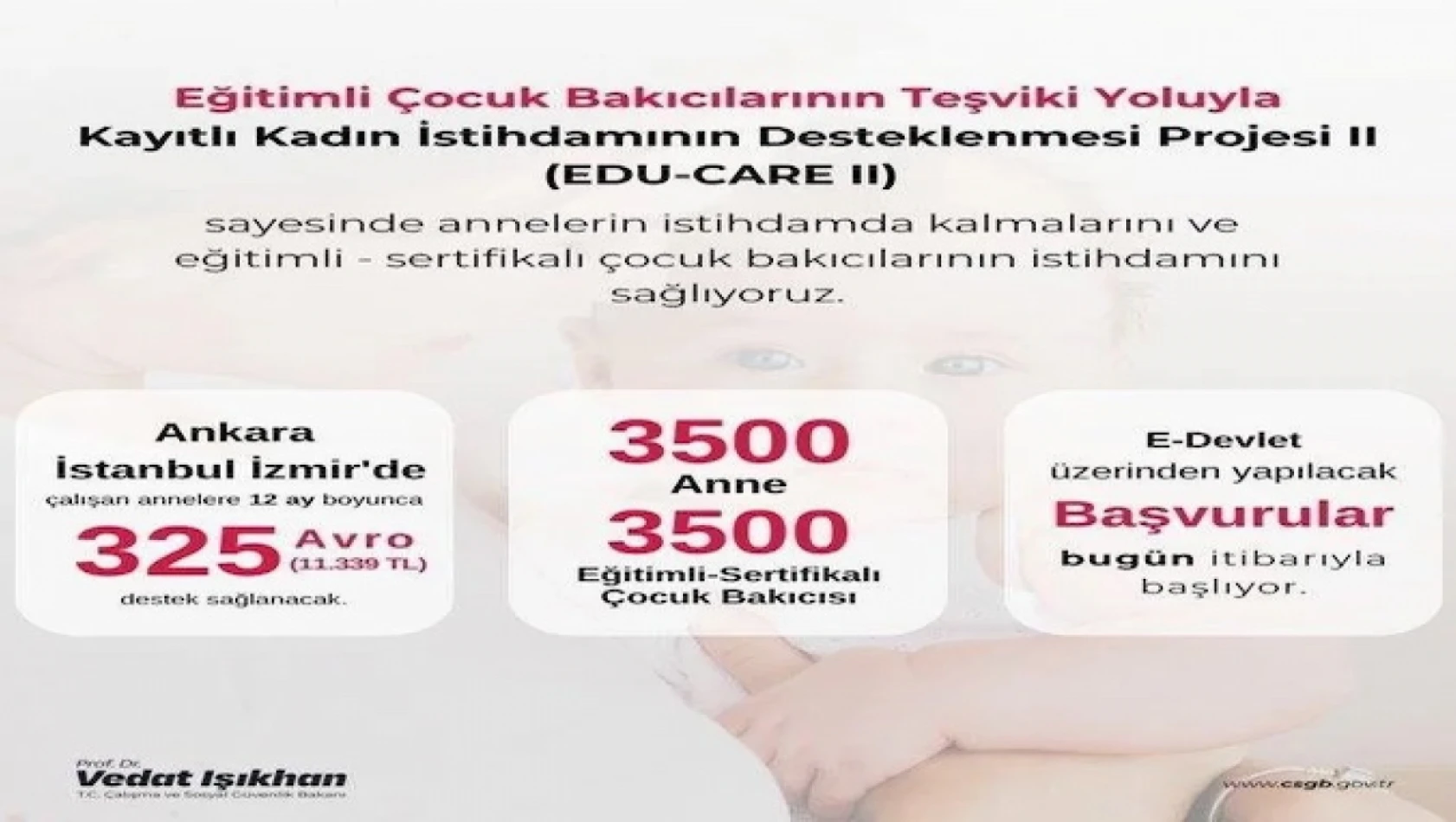 Çalışan annelere ayda 11.339 lira. Başvurular başladı