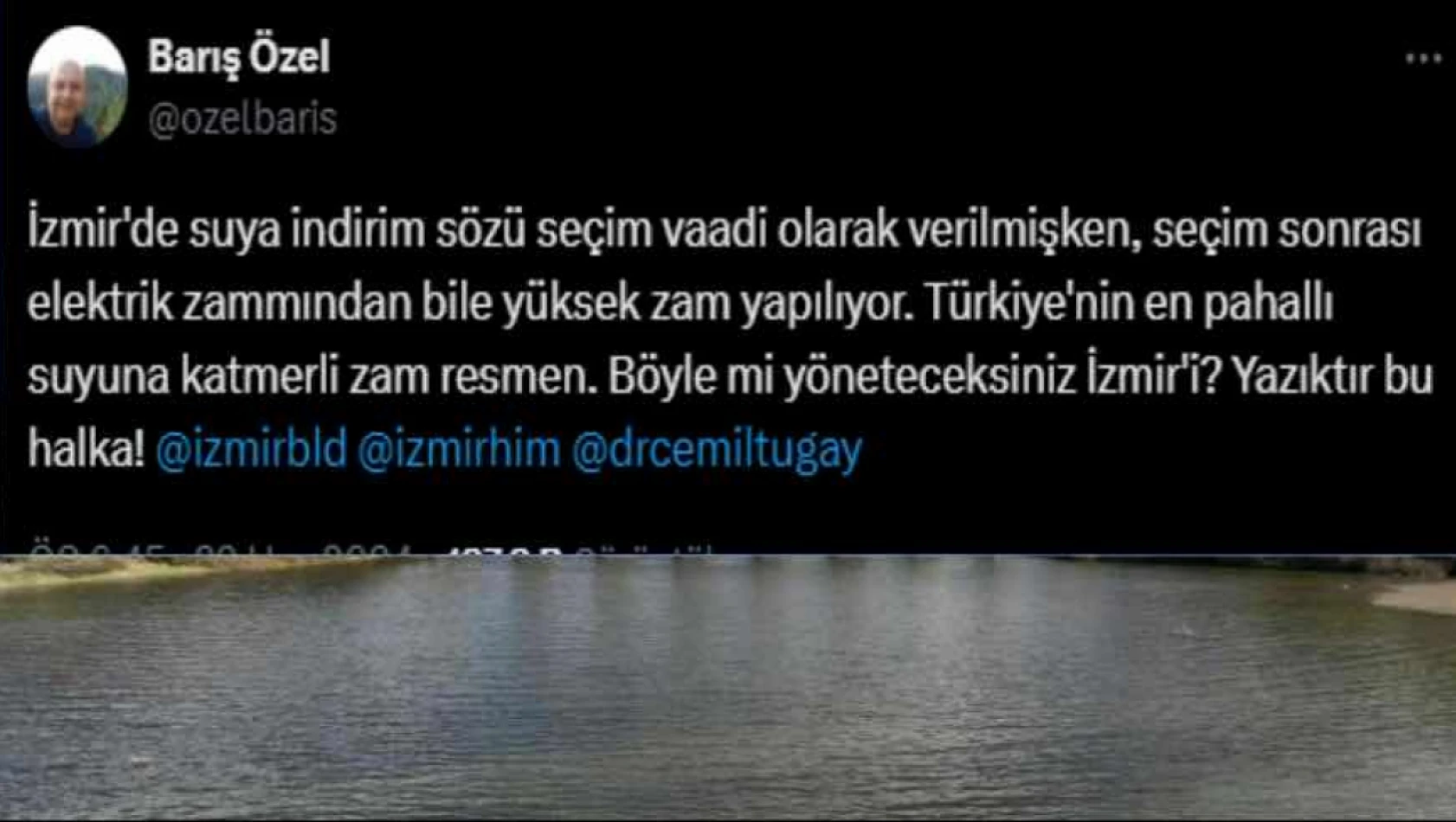 İzmir Büyükşehir Belediyesinin 45'lik su zammına Özgür Özel'in kardeşinden tepki