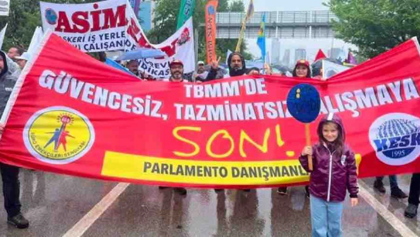 Vekil danışmanları da 1 Mayıs eyleminde: TBMM'de güvencesiz, tazminatsız çalışmaya son