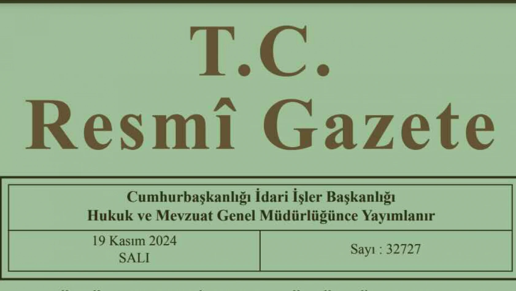 Resmi Gazete'de bugün (19.11.2024)