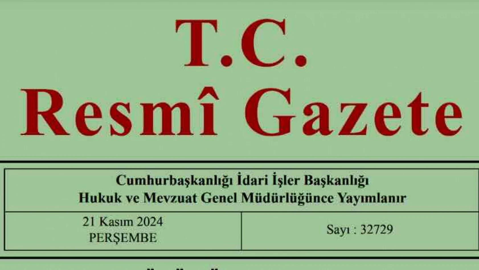 Resmi Gazete'de bugün (21.11.2024)