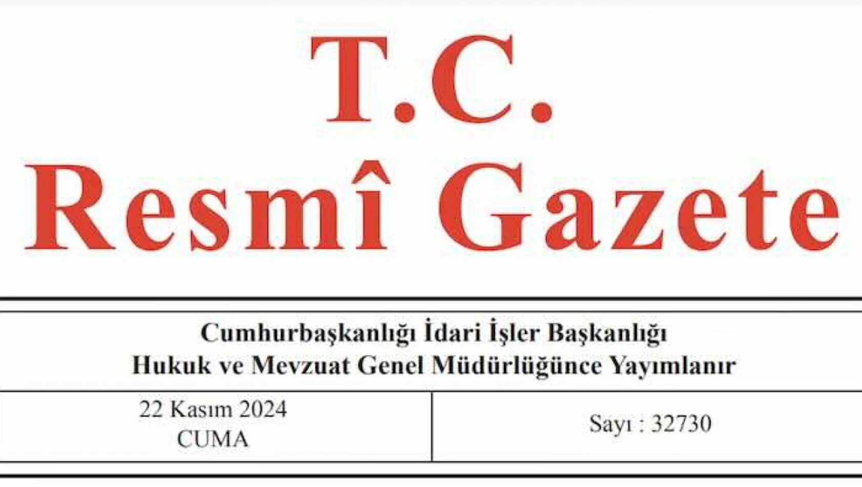 Resmi Gazete'de bugün (22.11.2024)