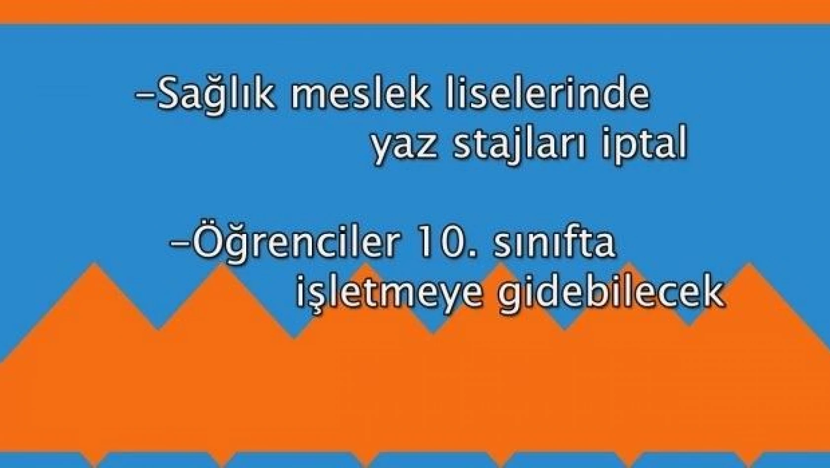 Sağlık Meslek Lisesi stajlarında büyük değişiklik