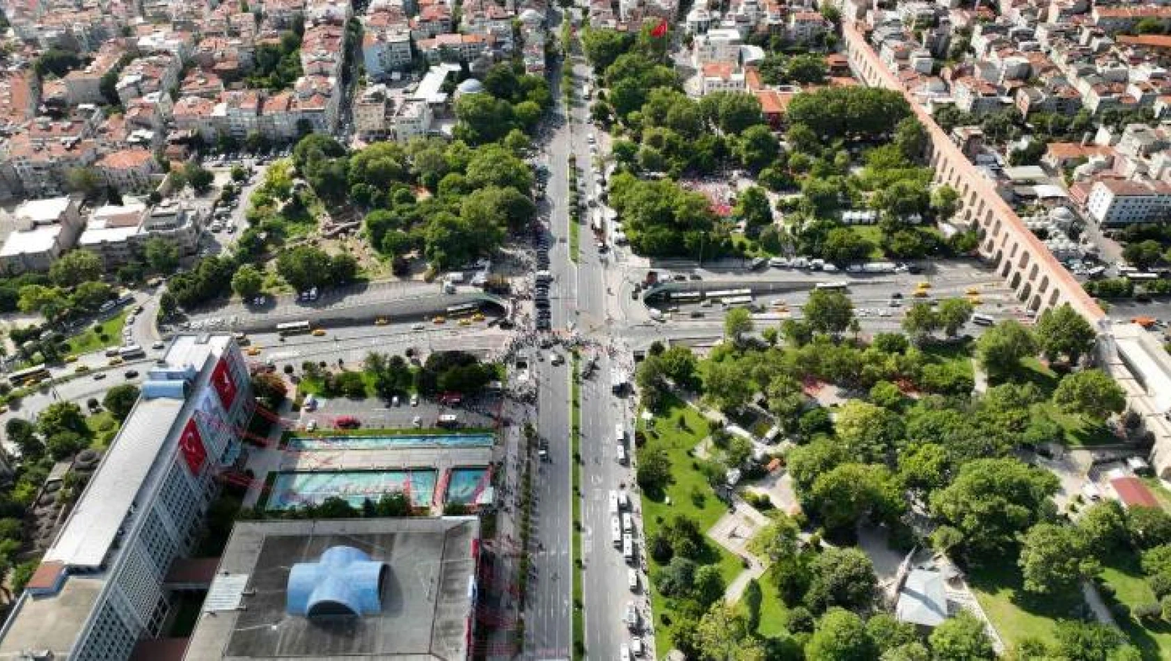 Saraçhane'deki 15 Temmuz etkinlik alanı havadan görüntülendi