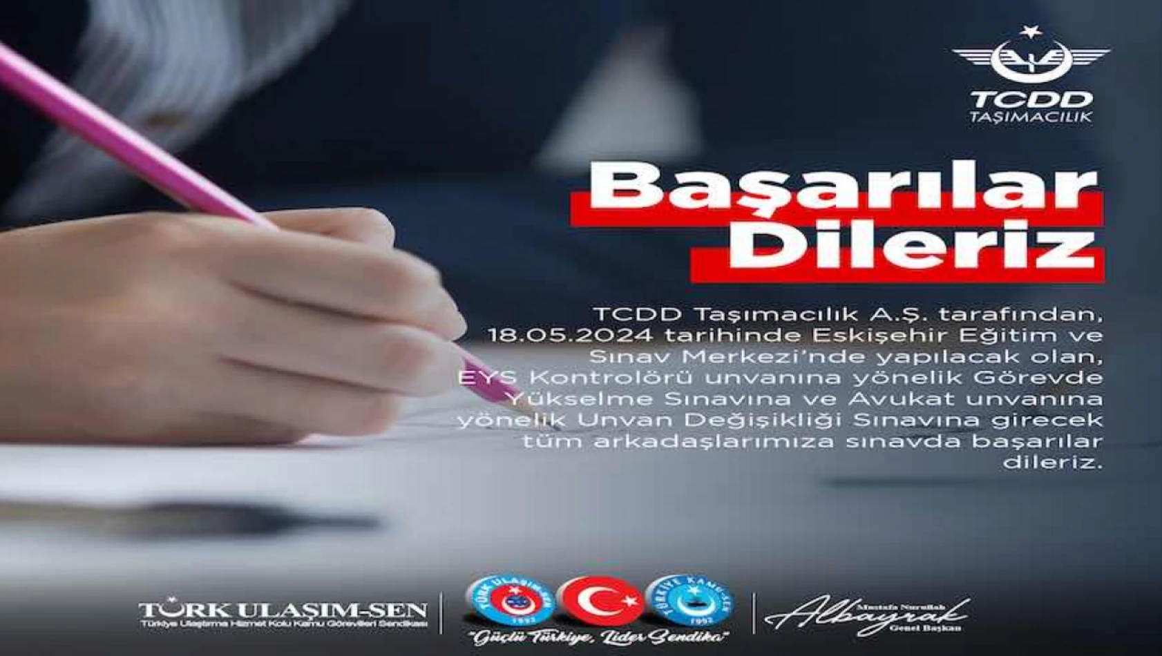 TCDD Taşımacılık AŞ görevde yükselme ve unvan değişikliği sınavı yarın