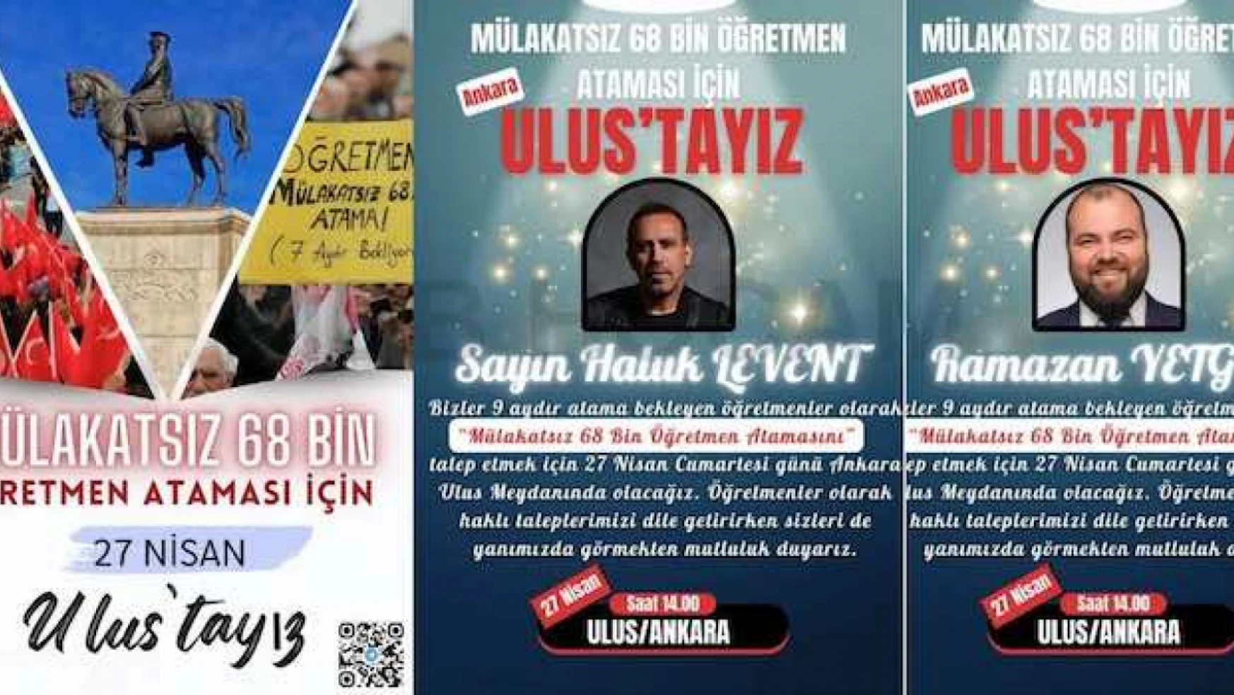 Mülakatsız 68 bin öğretmen ataması için bugün Ankara Ulus'ta büyük buluşma