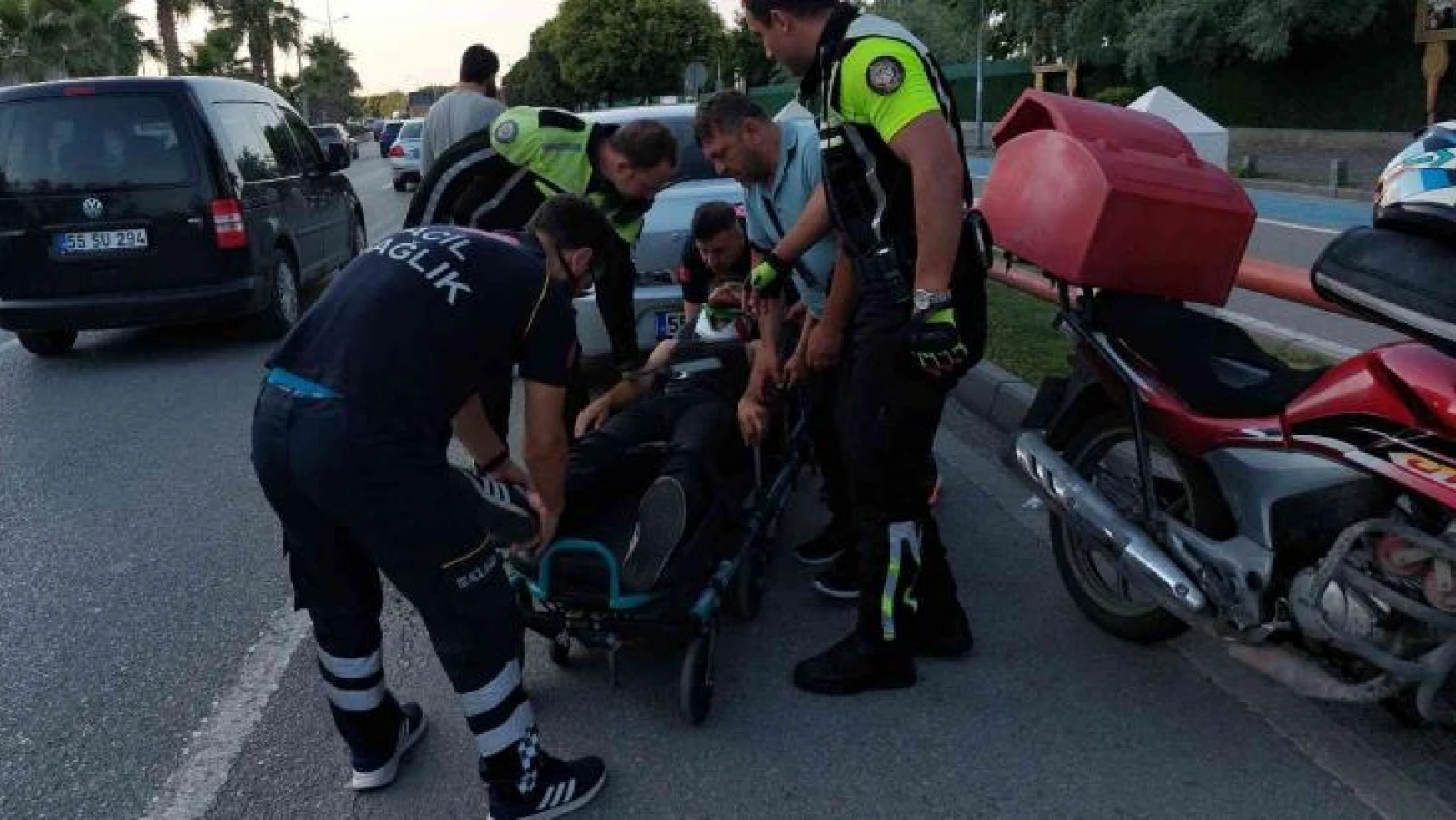 Samsun'da motosiklet ile otomobil  çarpıştı: 1 yaralı