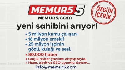 Sayısı 25 milyonu bulan okura hitap eden Memur5.com yeni imtiyaz sahibi arıyor