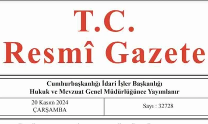 Resmi Gazete'de bugün (20.11.2024)