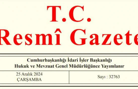 Resmi Gazete'de bugün (25.12.2024)