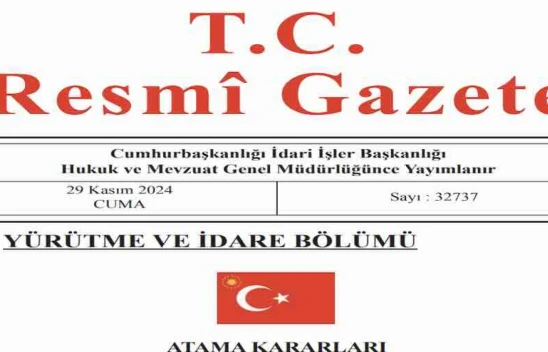 Resmi Gazete'de bugün (29.11.2024)