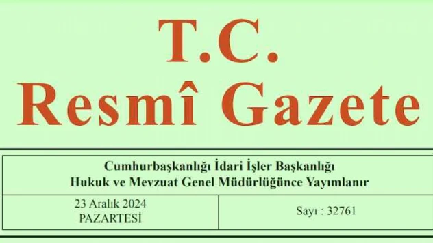 Resmi Gazete'de bugün (23.12.2024)