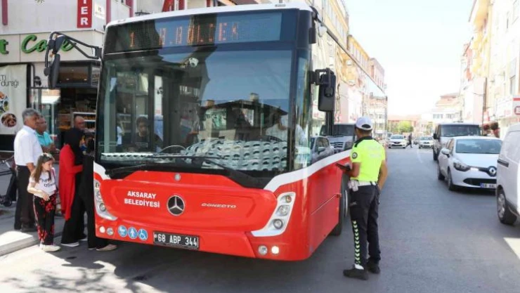 Aksaray'da toplu taşıma araçları denetleniyor