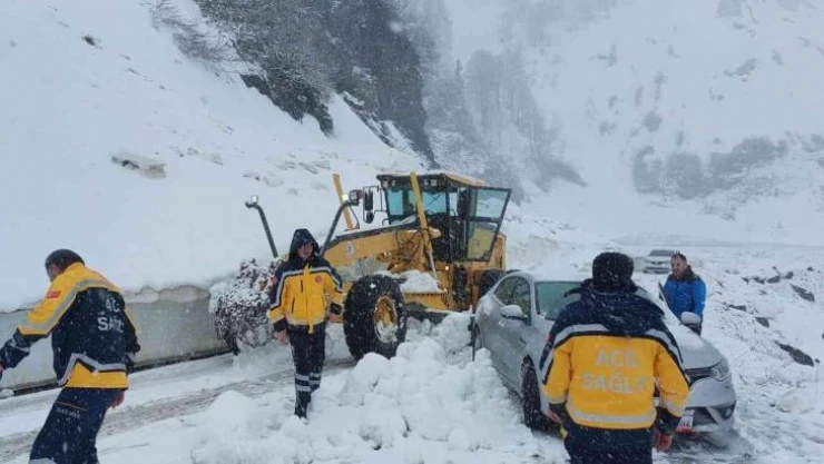 Artvin'de Mayıs ayında yağan kar 6 köyün yolunu kapattı