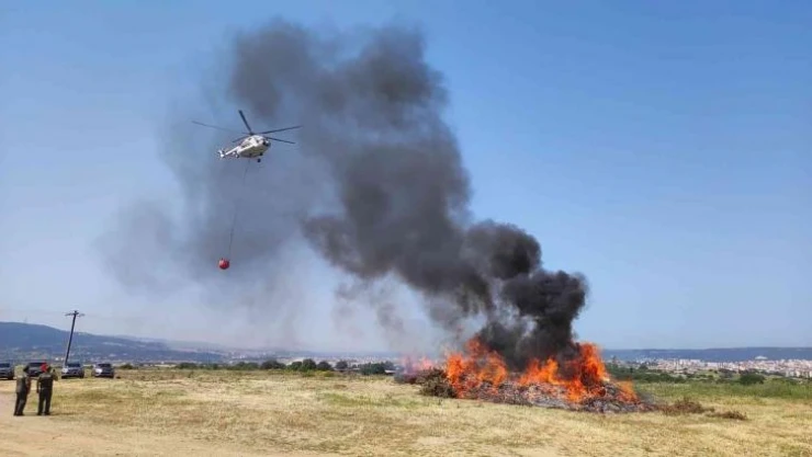 Çanakkale'de orman yangını tatbikatı
