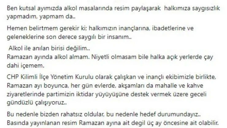 CHP'li üyenin 'alkollü iftar' fotoğrafı ortalığı karıştırdı