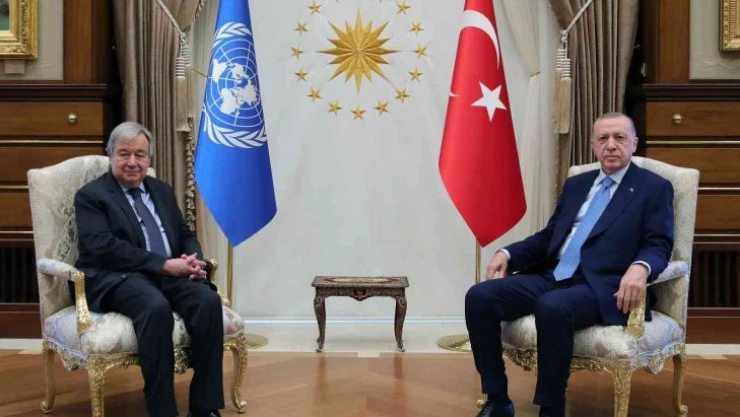 Cumhurbaşkanı Erdoğan ile görüşen Guterres Moskova yolunda