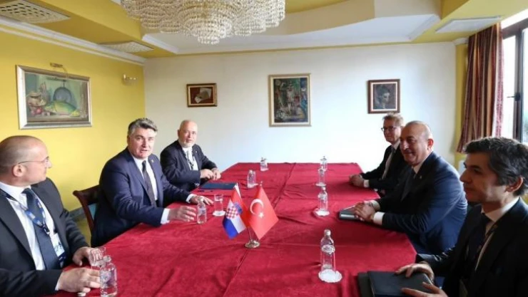 Dışişleri Bakanı Çavuşoğlu, Hırvatistan Cumhurbaşkanı Milanovic ile görüştü