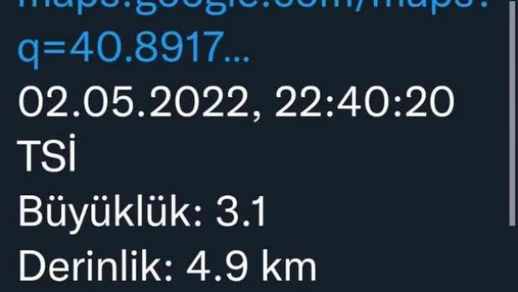 Düzce'de 3.1 büyüklüğünde deprem