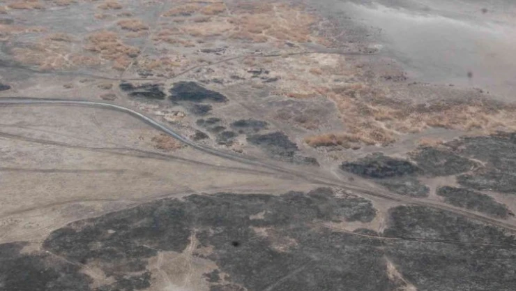 Eber Gölü'nde yaşanan kuraklık hiç bu kadar bariz görünmemişti