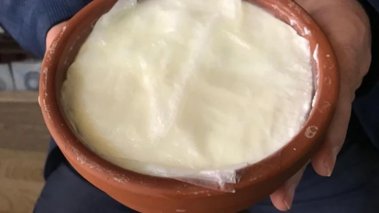 Elleriyle yaptığı doğal manda yoğurdunu Cumhurbaşkanı Erdoğan'a ikram etmek istiyor
