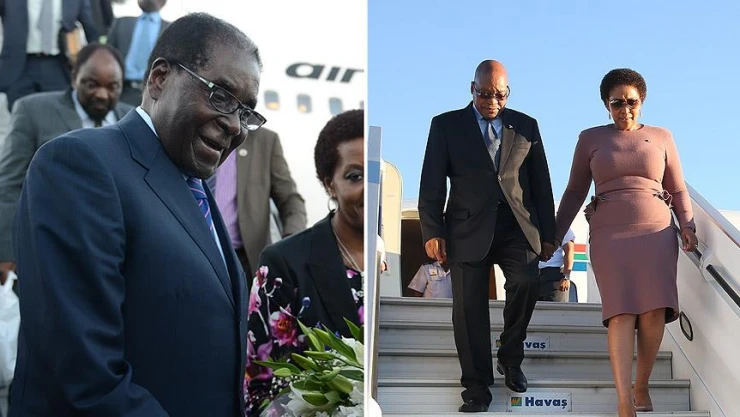 Güney Afrika ve Zimbabve Devlet Başkanları Antalya'ya geldi