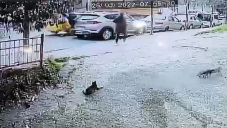 Kağıthane'de taksinin yayaya çarptığı feci kaza anları kamerada