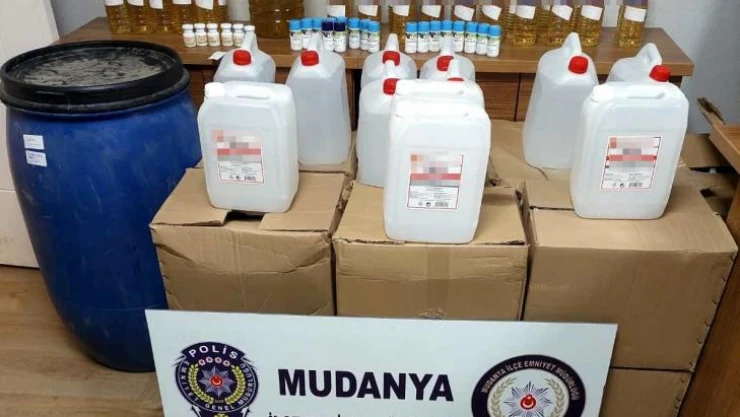 Mudanya'da sahte içki operasyonu
