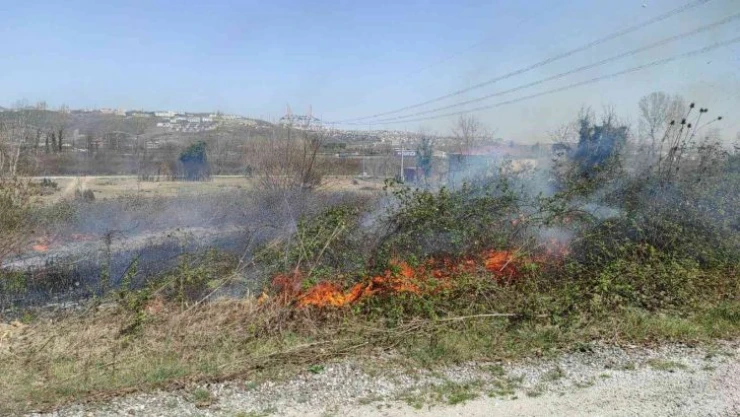 Otluk alan yangını rüzgar sebebiyle hızlı büyüdü