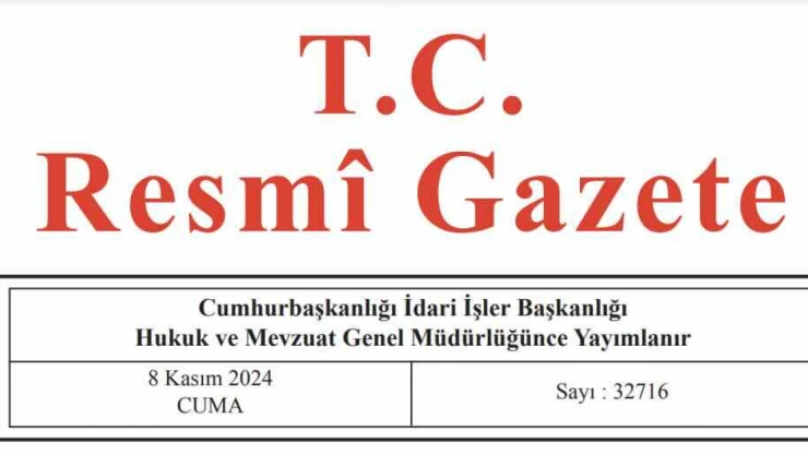 Resmi Gazete'de bugün (09.11.2024)