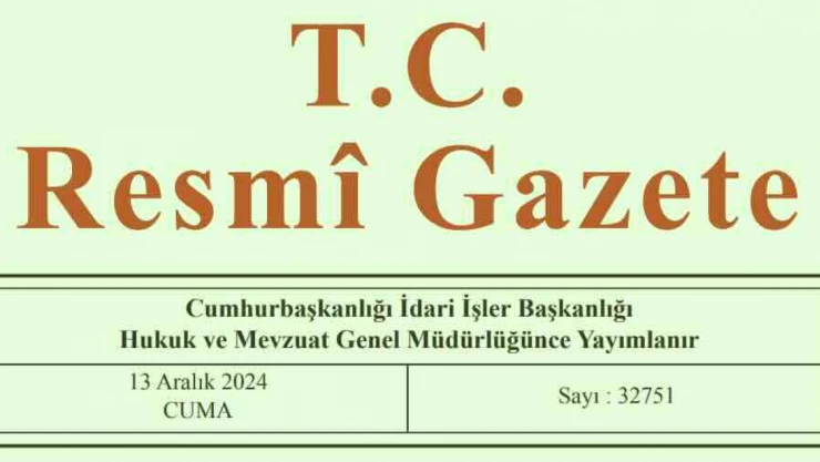 Resmi Gazete'de bugün (13.12.2024)