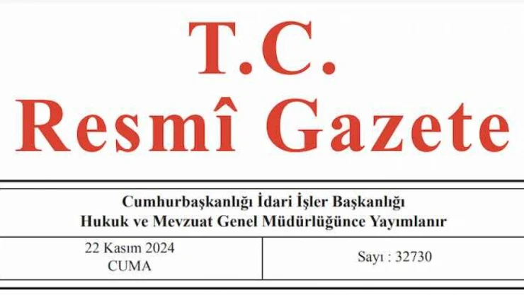 Resmi Gazete'de bugün (22.11.2024)