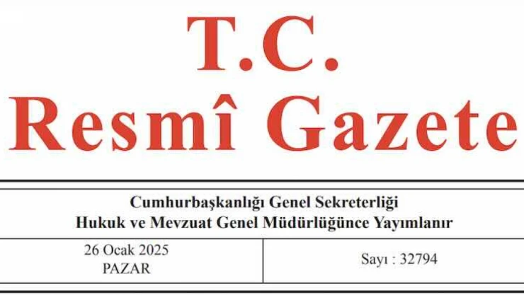 Resmi Gazete'de bugün (26.01.2025)