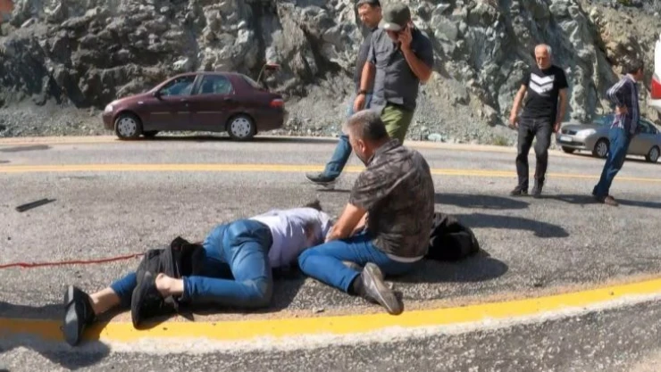 Takla atan araçta dehşeti yaşadılar