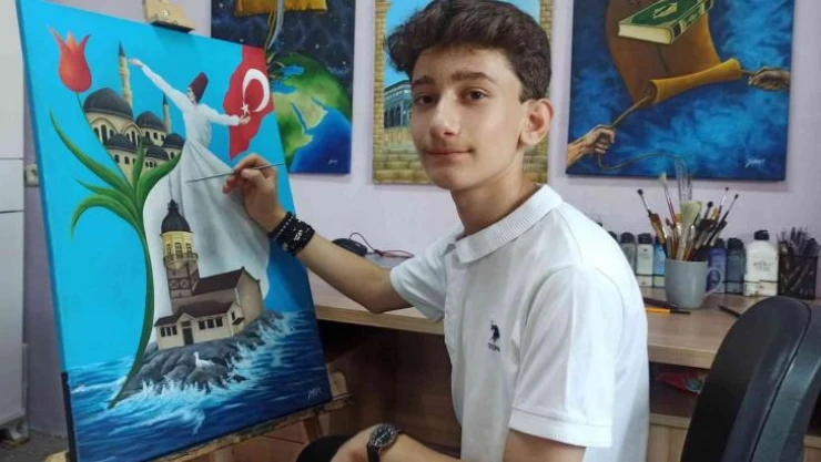 Trafik kazasının ardından resim yapmaya başladı, Türkiye birincisi oldu