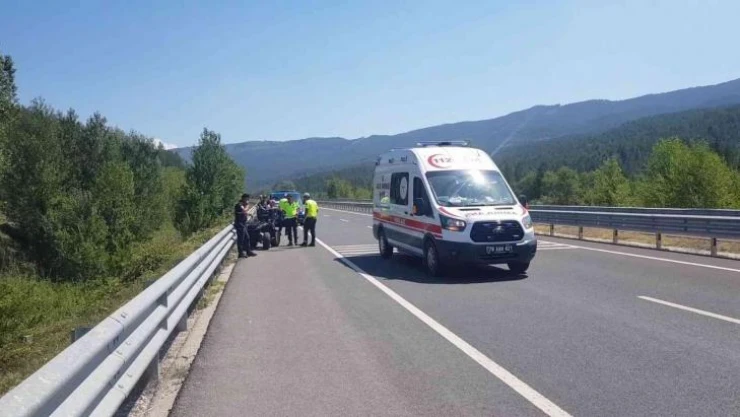 Yan yatıp bariyere çarpan ATV'nin sürücüsü ağır yaralandı