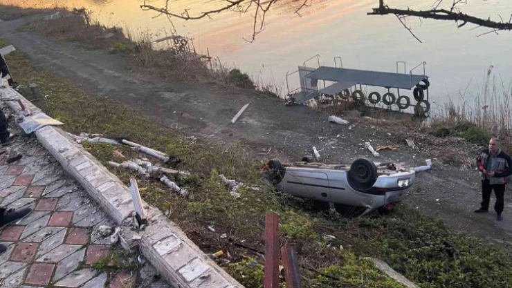 Zonguldak'ta dere kenarına uçan otomobil hurdaya döndü: 1 yaralı